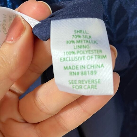 Lilly Pulitzer Marquette Shift Dress In True Navy Silk Leaf Jacquard M NWOT - Picture 5 of 14